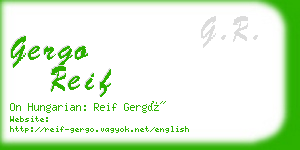 gergo reif business card